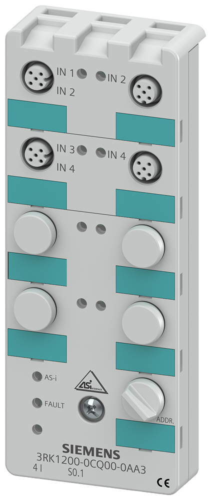 Siemens 3RK1200-0CQ00-0AA3 AS-Interface Compact Digital I/O Module, 4 Inputs