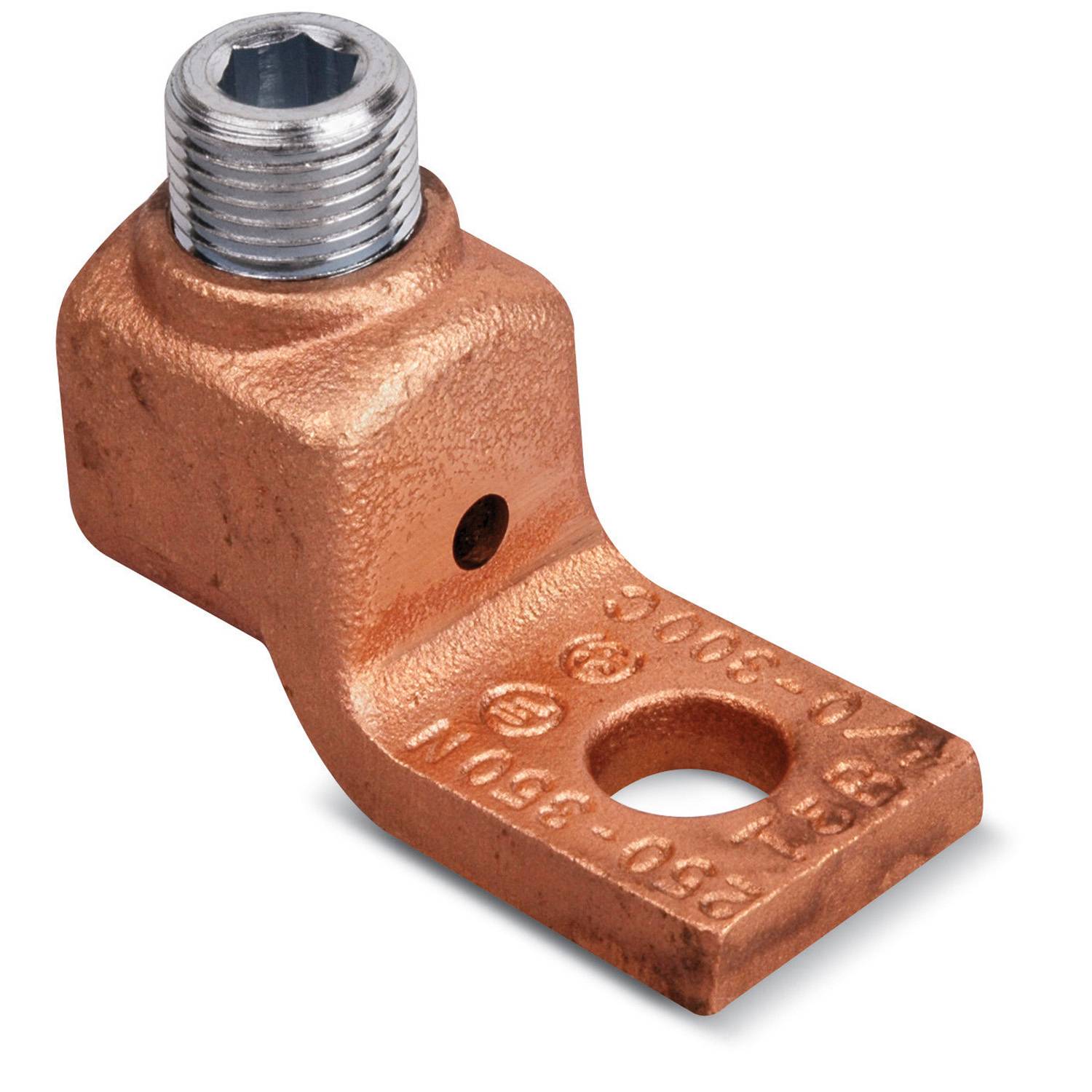 Blackburn® Locktite® 31015 1-Hole Mechanical Connector Lug, 300 to 500 kcmil Copper Conductor, 1/2 in Stud, 1 Bolt Holes, Copper