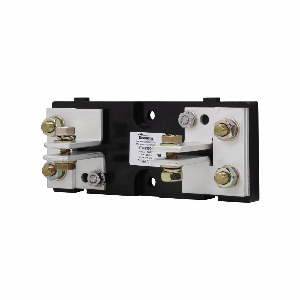 Bussmann 170H3004 Fixed Center Fuse Block, 690/700 V, 1250 A, 1 Pole