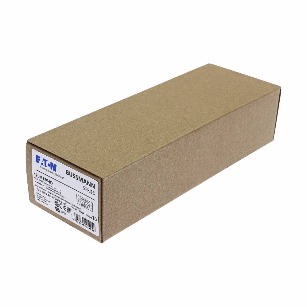Bussmann 170M1564D Square Body Type T High Speed Fuse, 50 A, 690 VAC, 200 kA Interrupt, Class: gR, Square Body