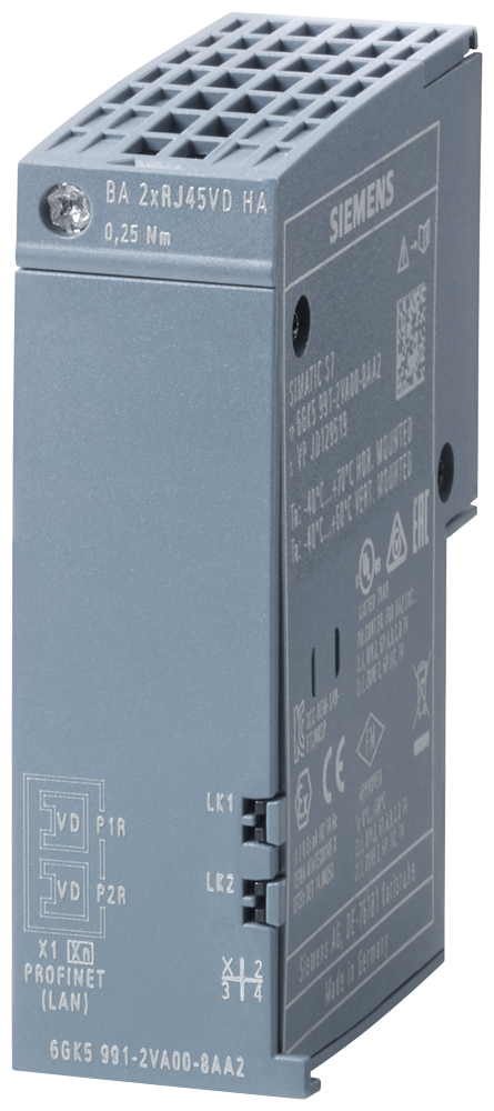 Siemens 6GK59912VA008AA2 Variable Distance Bus Adapter, 2 x 10/100 Mbit/s RJ45 Ports, -40 to 70 deg C Temperature