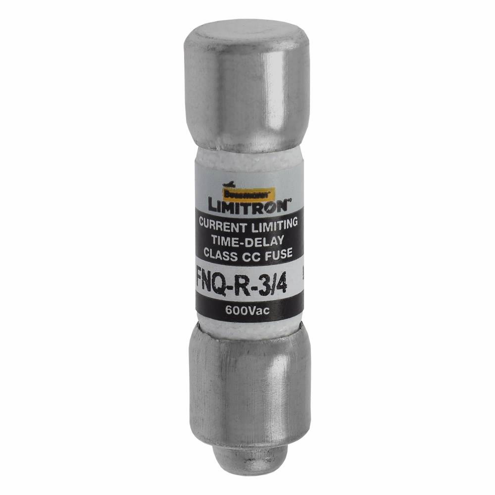 Bussmann CC-Tron® FNQ-R-3/4 Current Limiting Time Delay Fuse, 0.75 A, 600 V, 200 kAIC Interrupt, CC Class, Cylindrical Body