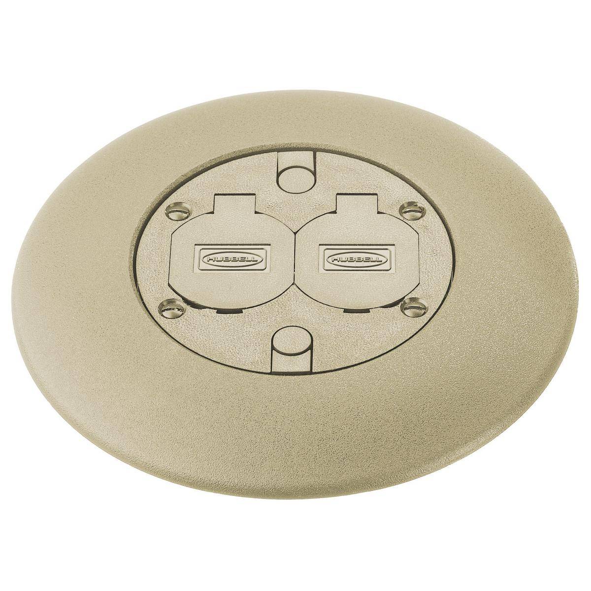 PREMISE WIRING ScrubShield® FRFIA Fire Rated Poke Through Flush Service Fitting, 7 in Dia, Fabricated Aluminum