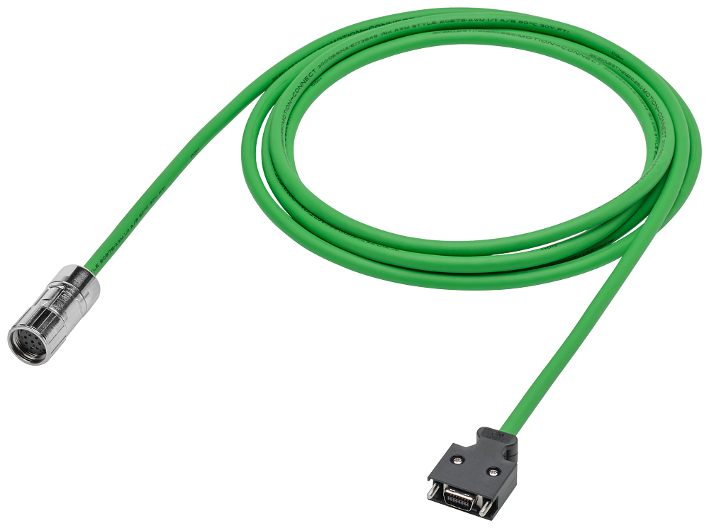 Siemens MOTION-CONNECT® 300 6FX30022CT121AD0 Pre-Assembled Signal Cable, 30 VAC, (10) 0.2, 0.25 sq-mm, 3 m L