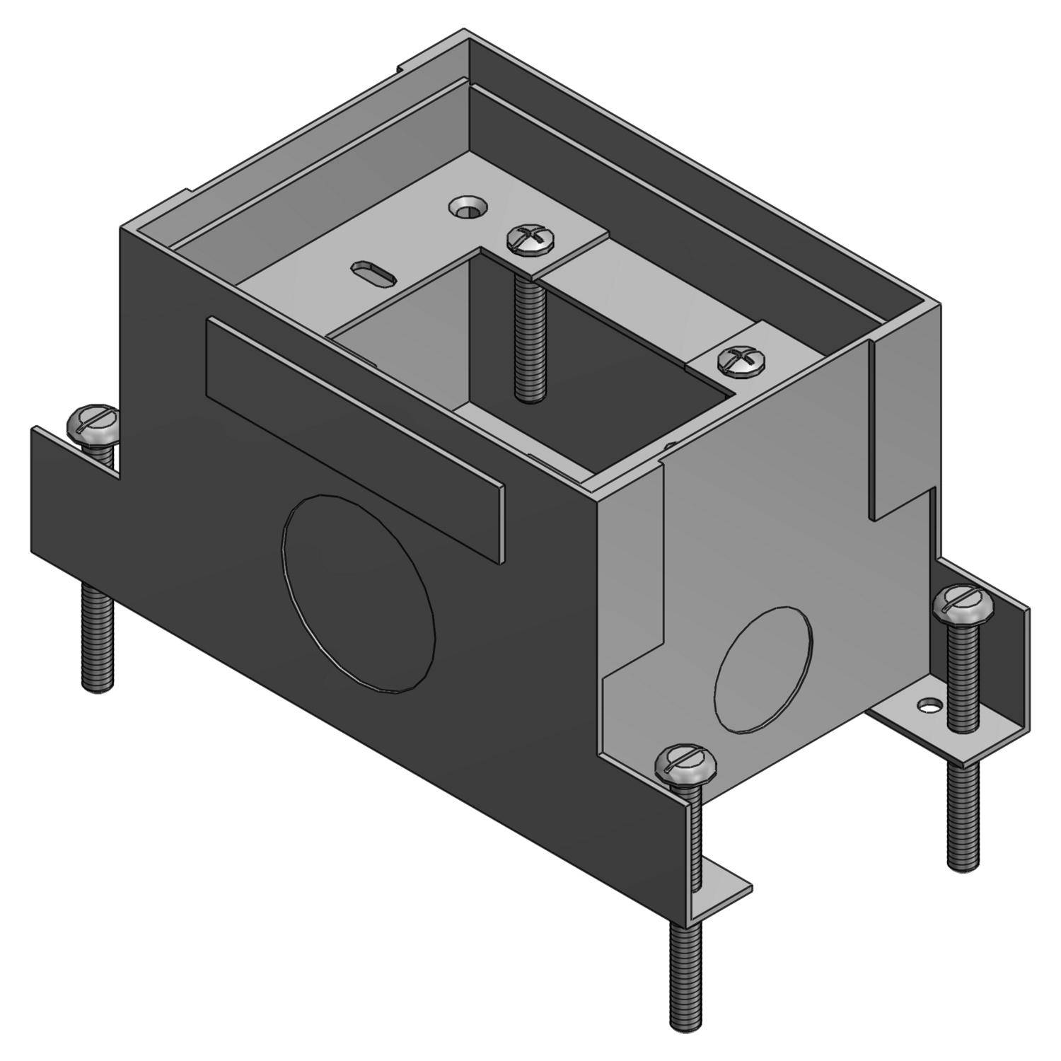 Steel City® 741D 740 Deep Flush Service Floor Box, Stamped Steel, 48 cu-in Capacity, 1 Gangs, (1) Outlets, (6) Knockouts, 4 in L x 5-1/2 in W x 3-5/8 in H