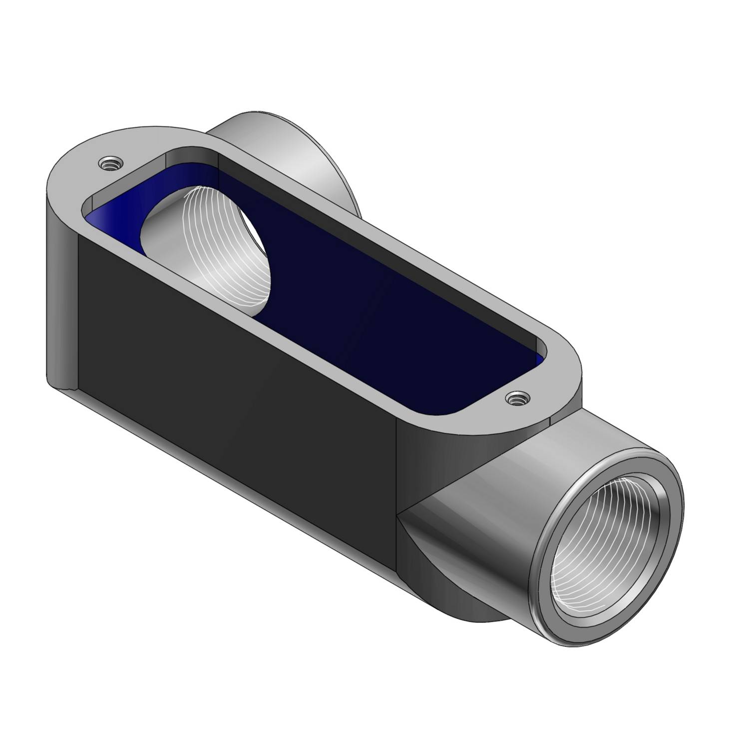 T&B® BlueKote® LL18 Type LL Conduit Body, 1/2 in Hub, Form 8 Form, 4.9 cu-in Capacity, Iron, Epoxy Powder Coated/Zinc Plated