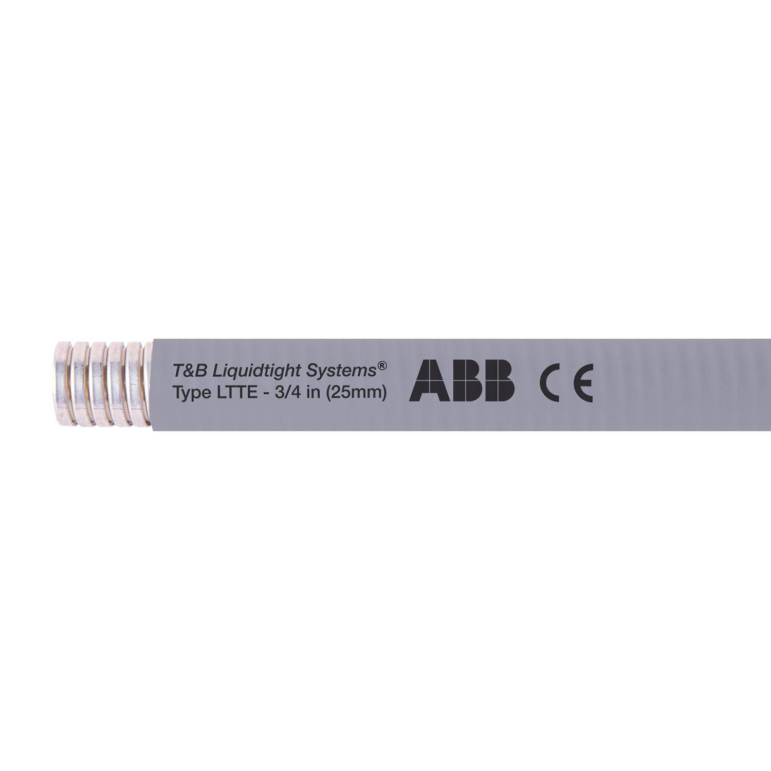 T&B® Industrial Fitting Liquidtight Systems™ LTTES02G-C Type LTTE Wide Temperature Liquid Tight Flexible Metal Conduit With PVC Jacket, 1/2 in Trade, 0.622 in ID x 0.84 in OD, 100 ft L, Steel