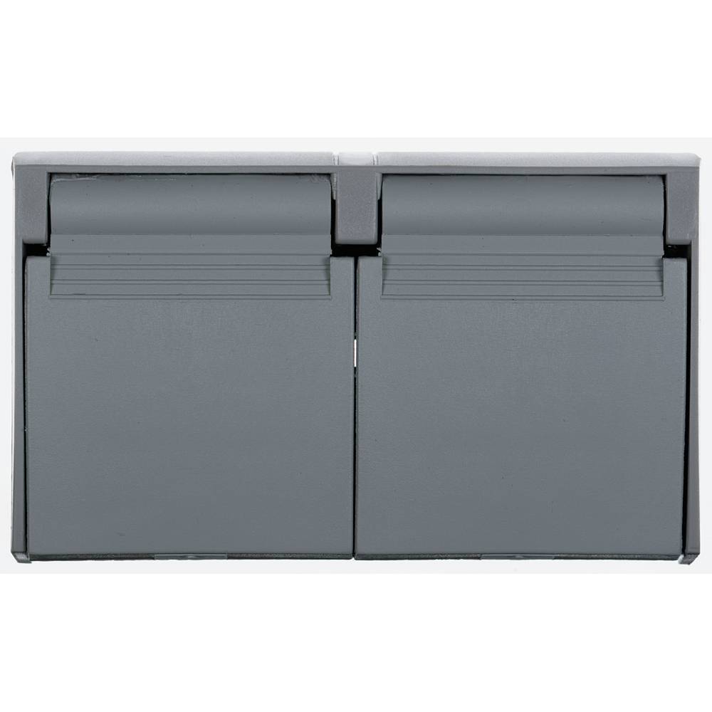 Pass & Seymour® 3780SC Duplex Weatherproof Cover With (2) Self Closing Flip Lid and Black Gasket, 4.7 in L x 2.8 in W, Thermoplastic