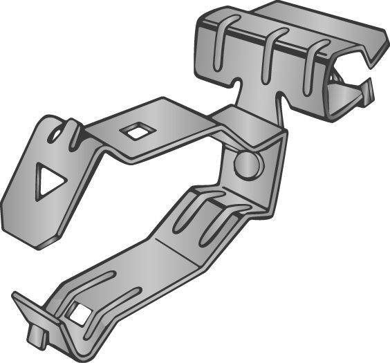 Minerallac® SFC916KC1234 Flange Clamp With Conduit Clip, 1/2 to 3/4 in Conduit, 25 lb Load, Spring Steel, Zinc Phosphate/Oil