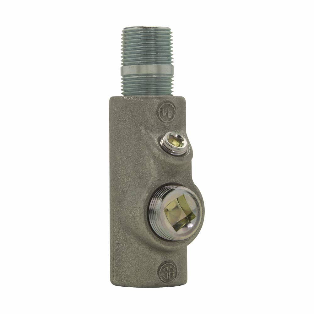 Crouse-Hinds EYS416 EYS 116 Conduit Sealing Fitting, 1-1/4 in MNPT x 1-1/4 in FNPT, For Use With Vertical/Horizontal Position EYS Conduit System, Feraloy Iron Alloy/Ductile Iron, Electro-Galvanized/Aluminum Acrylic Painted