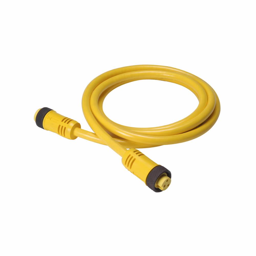 EATON CSMS3F3CY1602 Global Plus 3-Wire Standard Single End Connector Cable, 7/8-16 UN-2B 3-Pin Mini-Style Straight Female Connector, 2 m L Cable, 3 Poles, Single Keyway