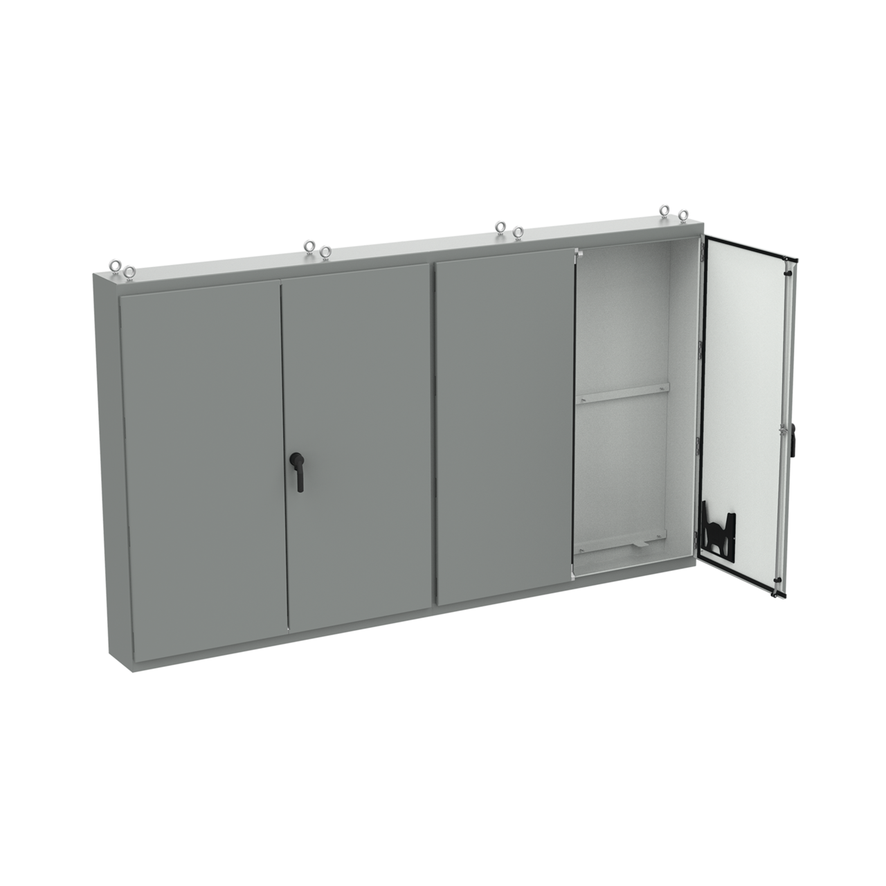 nVent HOFFMAN A86M4ELP A27 Multi-Door Enclosure, 86.12 in L x 149.19 in W x 14.12 in D, NEMA 12/IP55 NEMA Rating, Steel