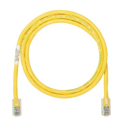 Panduit® NetKey® NK5EPC10YLY Class D Patch Cord, Cat 5e, 24 AWG U/UTP Copper Conductor, Modular Plug Connector, 10 ft L Cord