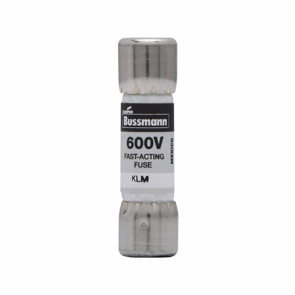 Bussmann Limitron™ KLM-25 Fast Acting Low Voltage Midget Supplemental Fuse, 25 A, 600 VAC/VDC, 100000 A AC/50000 A DC Interrupt, Class: Supplemental, Cartridge Body