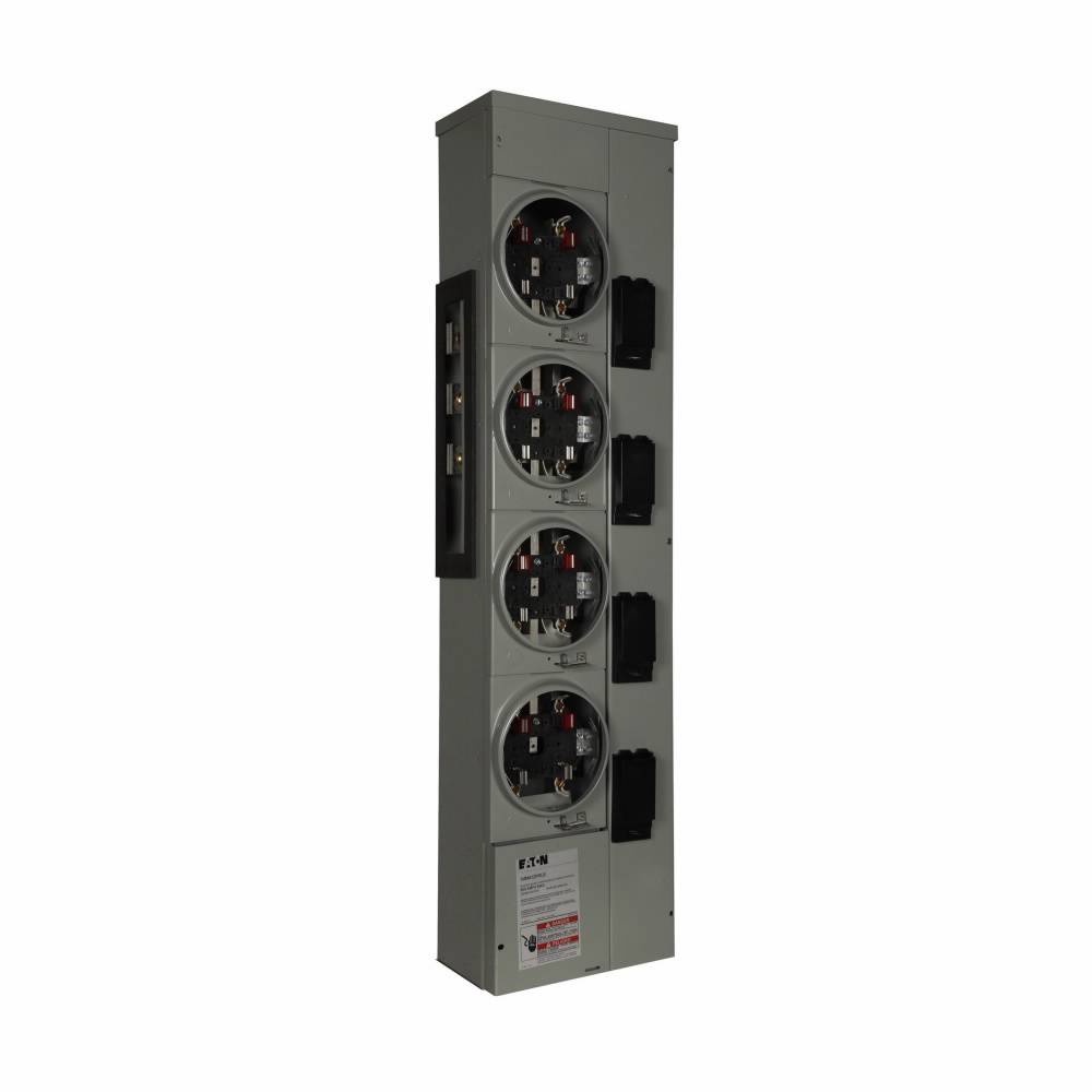 EATON 1MM412RRLB 4-Socket 4-Jaw Multiple Metering Meter Stack Module, 120/240 VAC, 200 A, 1 ph Phase, NEMA 3R Enclosure