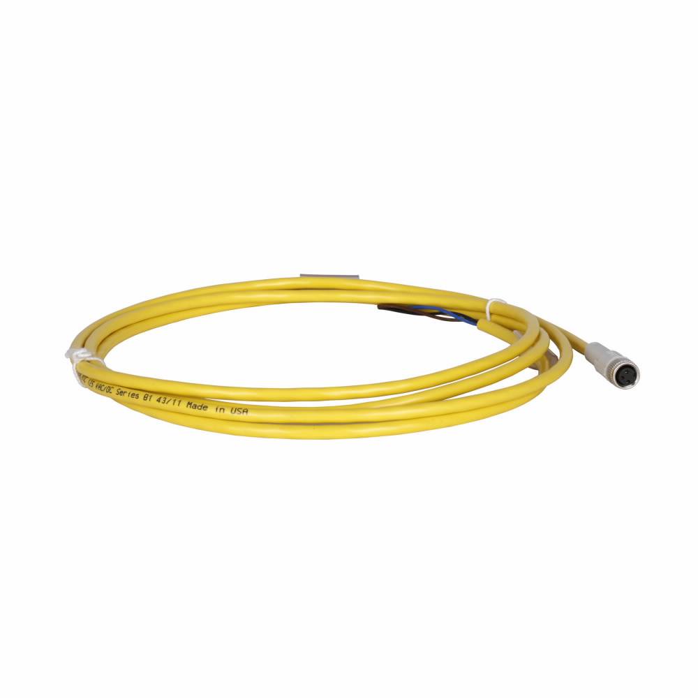 EATON CSNS3A3CY2402 Global Plus 3-Wire Single End Photoelectric Sensor Cable Connector, 3-Pin Nano-Style Female Connector, 6-1/2 ft L Cable, 3 Poles