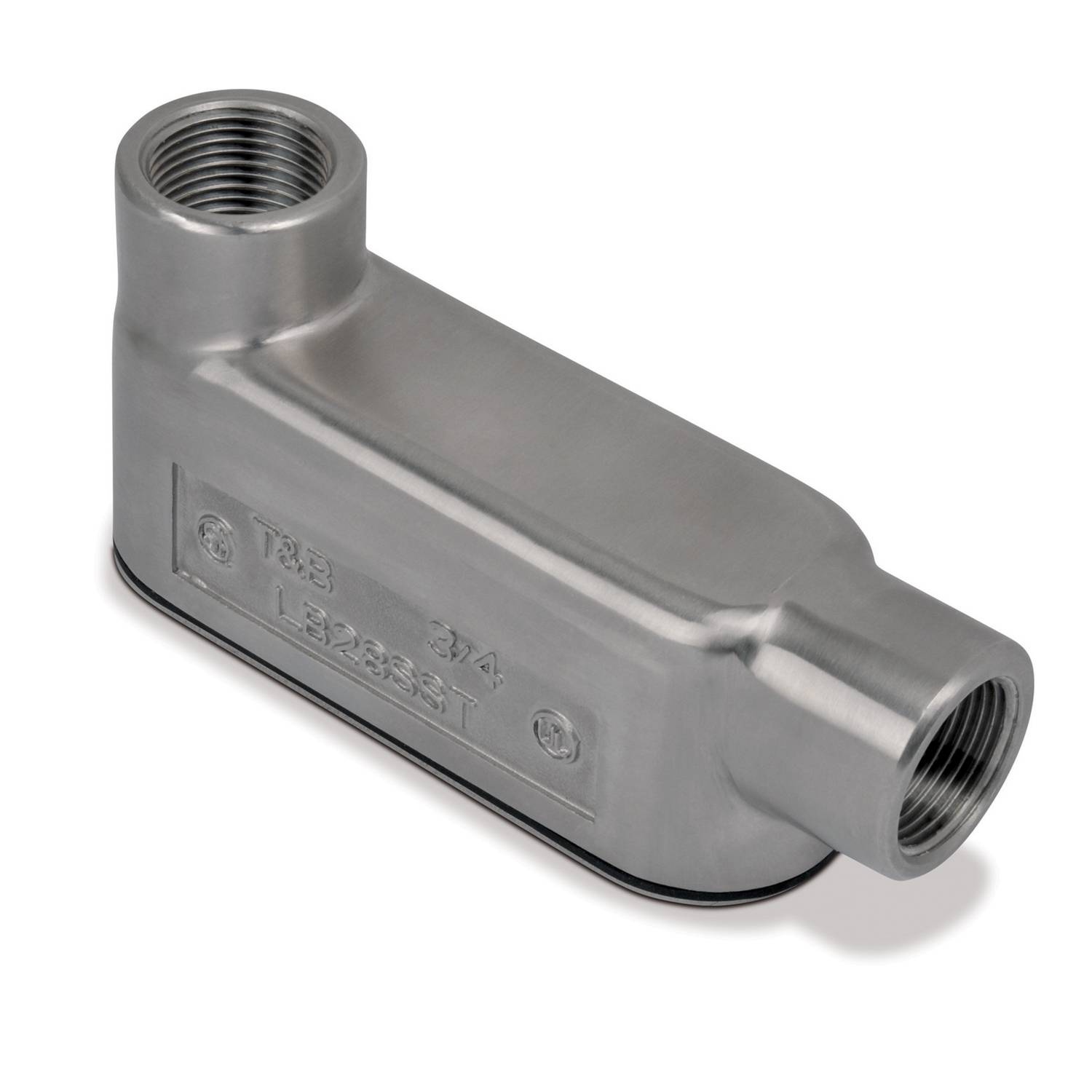 T&B® BlueKote® LB18SST Type LB Conduit Body With Cover, Gasket and Screw, 1/2 in Hub, Form 8 Form, 5.8 cu-in Capacity, 316 Stainless Steel, Polished