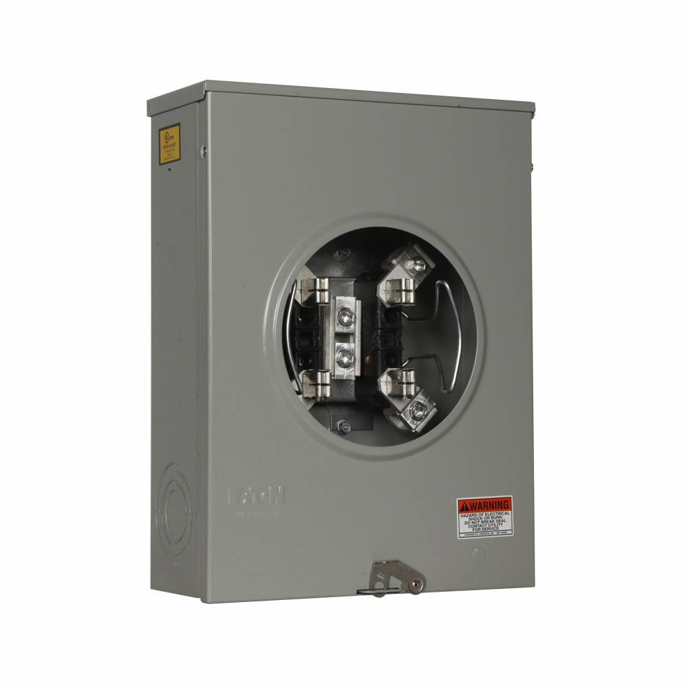 EATON Cutler-Hammer 1009741CH 3-Wire 1-Position Commercial/Residential Service Single Meter Socket, 600 VAC, 200 A, 1 Phase