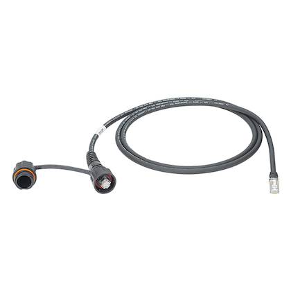 Panduit® IndustrialNet™ IUTP6X1MBLR Flame-Retardant Patch Cord With (1) Plug Cap, Cat 6A, 24 AWG Shielded Twisted Pair U/UTP Stranded Copper Conductor, RJ45 T568B 8-Position Modular Plug with Bulkhead and Dust Cap Connector, 1 m L Cord