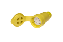 Woodhead® Watertite® 27W48 130147 Connector With Locking Blade, 250 VAC, 20 A, 2 Poles, 3 Wires, Yellow