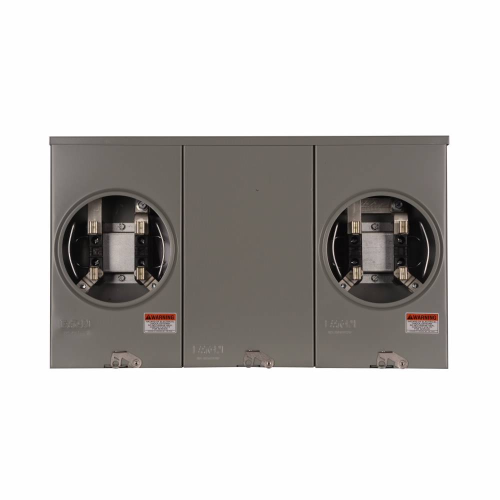 EATON 1008951CH 2-Position 3-Wire Horizontal Ganged Horn Bypass Triplex Meter Socket, 600 VAC, 100 A, 1 ph Phase