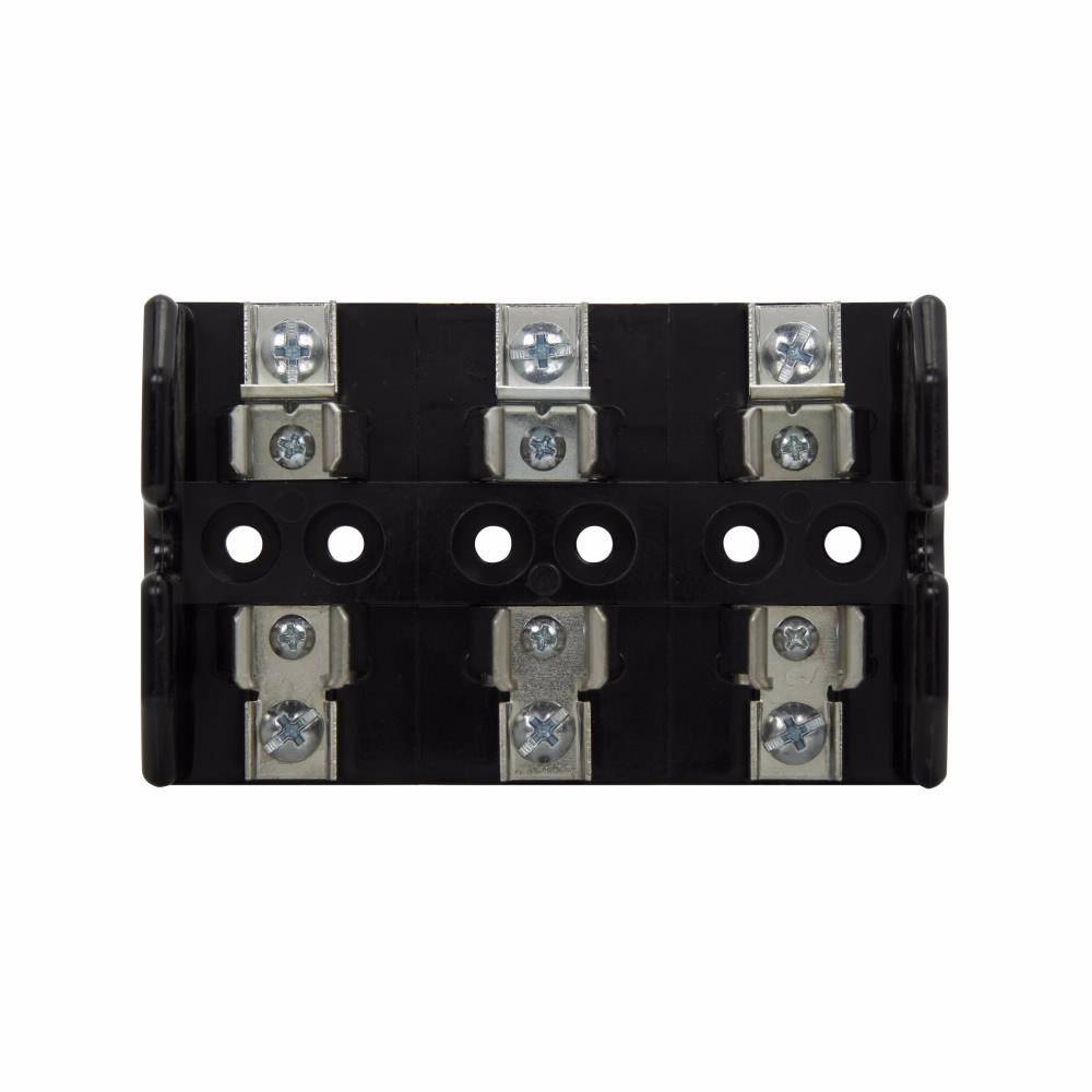 Edison T60060-3SR Open Style Fuse Block, 600 VAC/VDC, 31 to 60 A, T Class, 18 to 10 AWG Wire, 3 Poles