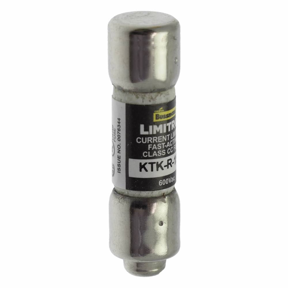 Bussmann Limitron™ KTK-R-15 Current Limiting Fast Acting Fuse, 15 A, 600 V, 200 kAIC Interrupt, CC Class, Cylindrical Body
