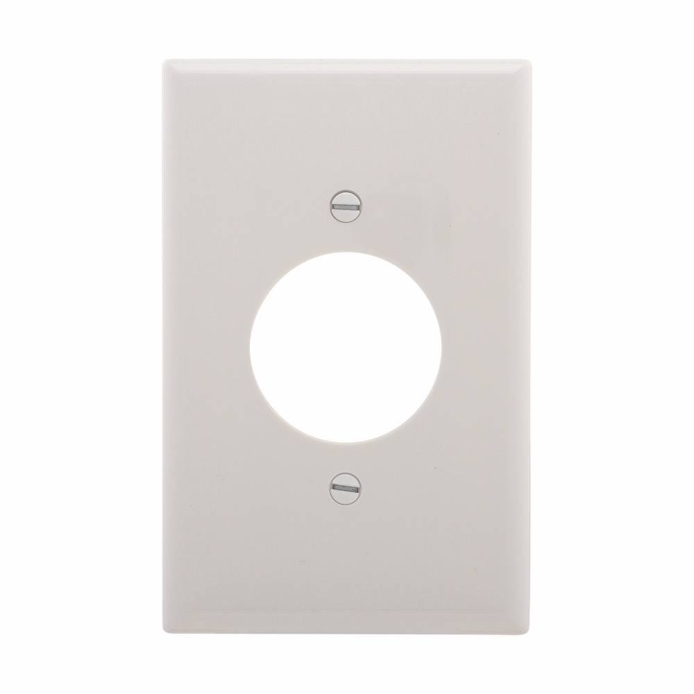 EATON Arrow Hart™ Eaton Wiring Devices PJ720W PJ Series Mid-Sized Power Outlet Wallplate, 1 Gangs, 4.87 in H x 3.12 in W, Polycarbonate/Thermoplastic, White