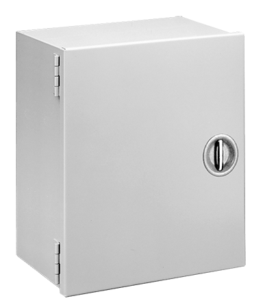 nVent HOFFMAN A16N166LP A1M Medium Enclosure With Recessed Handle, 16 in L x 16 in W x 6.62 in D, NEMA 1/IP30 NEMA Rating, Steel