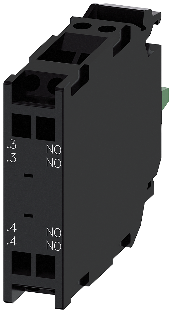 Siemens SIRIUS ACT 3SU14001AA103DA0 Standard Contact Module, 2NO Contact, 10 A at 24 VAC, 0.1 A at 500 VDC Contact, Silver Alloy Contact, Black