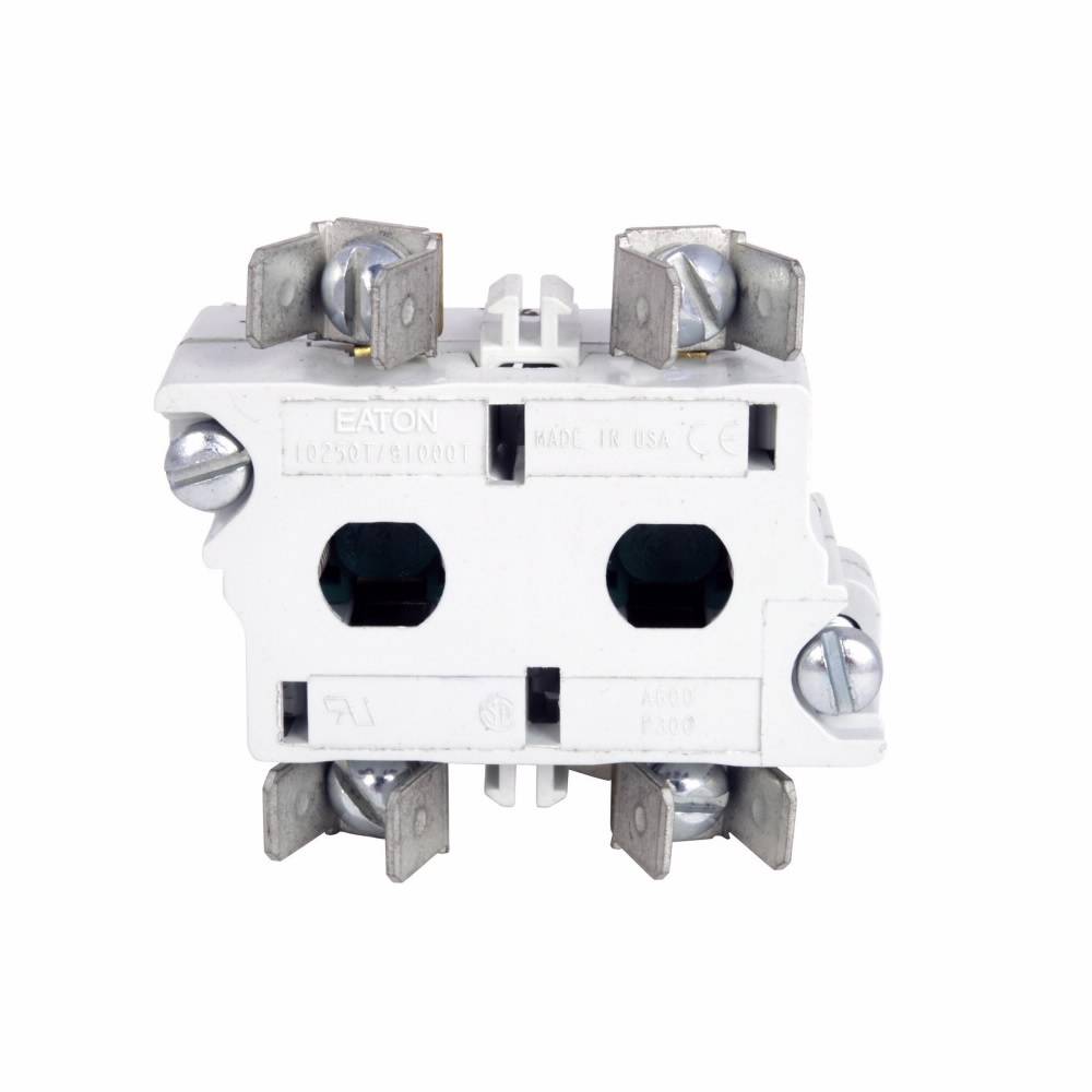 EATON 10250T41E Heavy Duty Logic Level Oil/Watertight Contact Block, 30.5 mm, 2NO Contact, 0.5 A at 120 VAC/VDC Contact, Palladium Contact, Gray