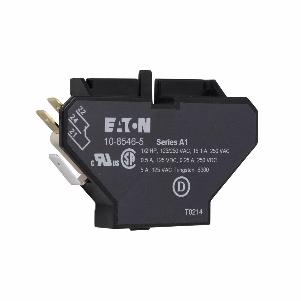 EATON 10-8546-5 SPDT Auxiliary Contact Block, 2 Contacts