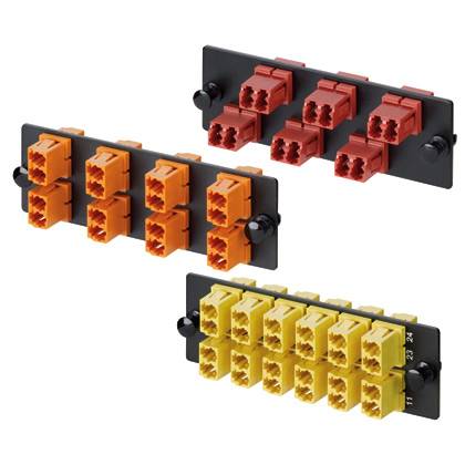 Panduit® Opticom® FAP12WABLBLDLCZ Duplex Fiber Optic Adapter Panel With (12) Black Adapter, Keyed LC End A