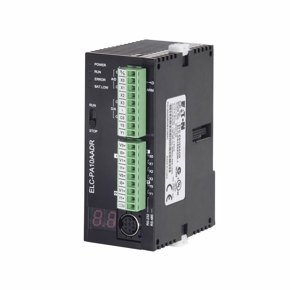 EATON ELC-PA10AADR Modular Programmable Logic Controller, 24 VDC, 1.5 A, 2-Analog/2-Digital Inputs, 2-Analog/4-Digital Outputs