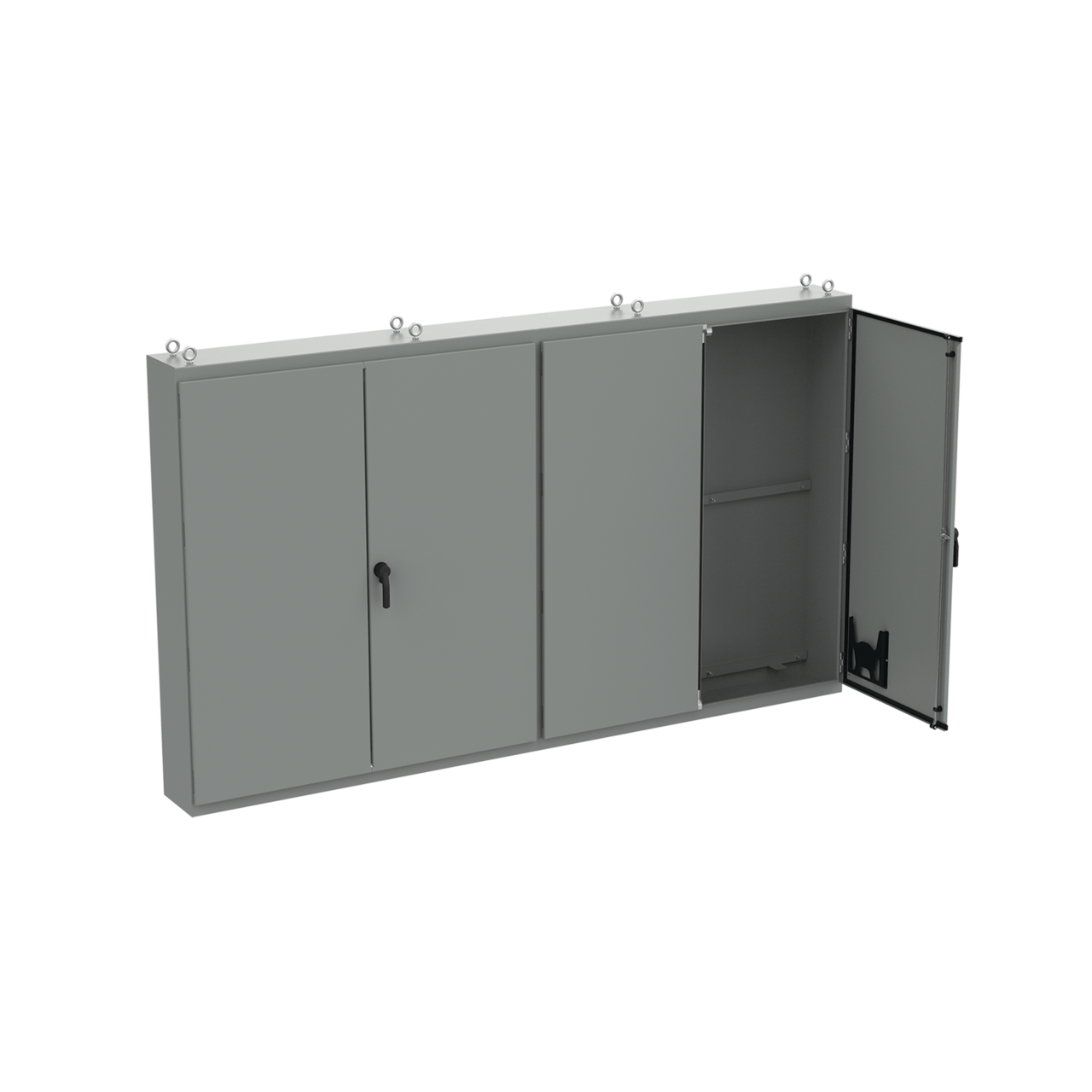 nVent HOFFMAN A86M4ELPG A27 Multi-Door Enclosure, 86.12 in L x 149.19 in W x 14.12 in D, NEMA 12/IP55 NEMA Rating, Steel