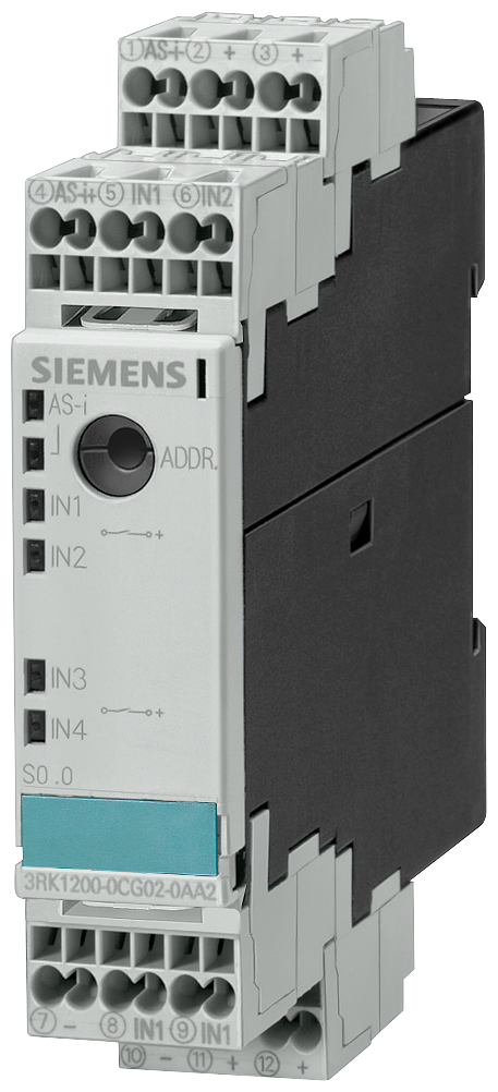 Siemens 3RK1402-0BG00-0AA2 AS-I SlimLine Compact Standard Slave Digital I/O Module, 2 Inputs, 2 Outputs