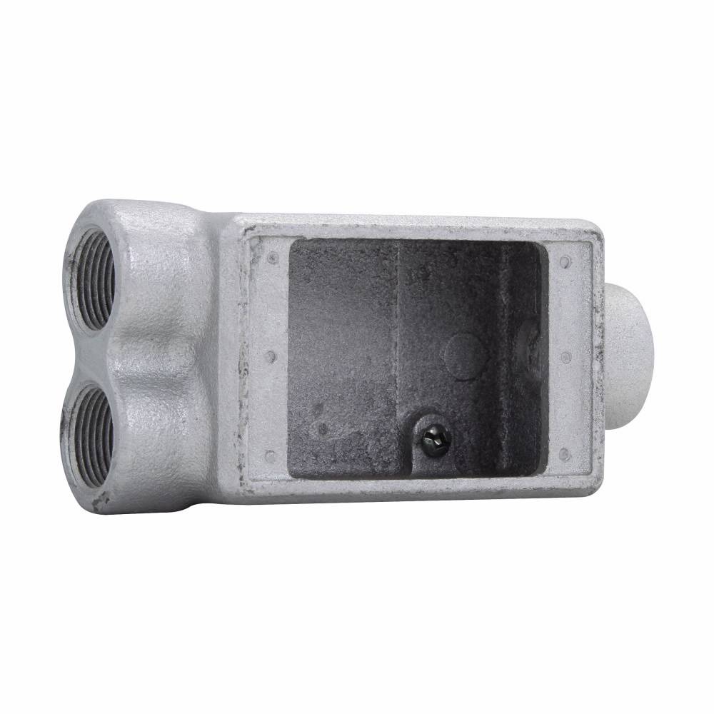 Crouse-Hinds Condulet® FSCC2 Type FSC 3-Outlet Shallow Device Box With Mounting Lug, 3/4 in Trade, 1 Gang, Feraloy Iron Alloy, Electro-Galvanized