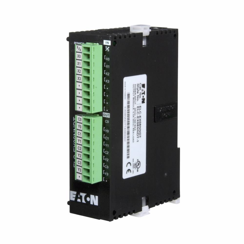 EATON ELC-EX08NNDT Digital Expansion Module, 24 VDC, 5 mA, 4 Inputs, 4-Transistor Outputs