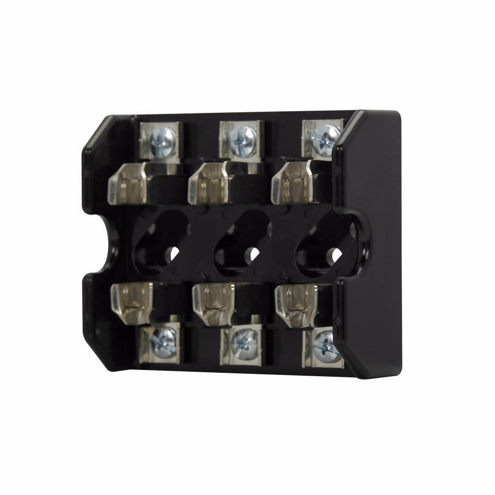Edison T60030-3SR Open Style Fuse Block, 600 VAC/VDC, 1/2 to 30 A, T Class, 18 to 10 AWG Wire, 3 Poles