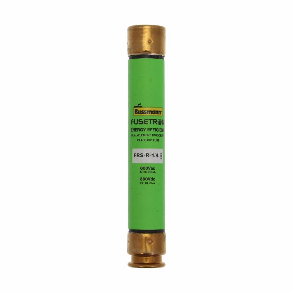 Bussmann Fusetron™ FRS-R-1/4 Current Limiting Time Delay Fuse, 250 mA, 600 VAC/300 VDC, 200 kA Interrupt, RK5 Class, Cylindrical Body