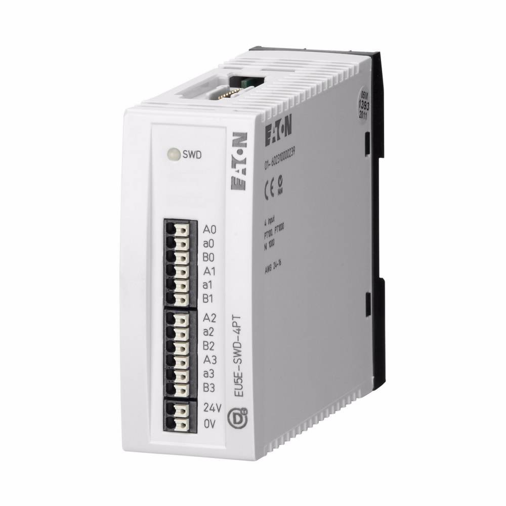 EATON EU5E-SWD-4AX 8-Pole Input/Output SmartWire Pilot Device Module, 4 Inputs, 2 kV Signal Range, 12 bit Resolution, +/-0.5 % Accuracy