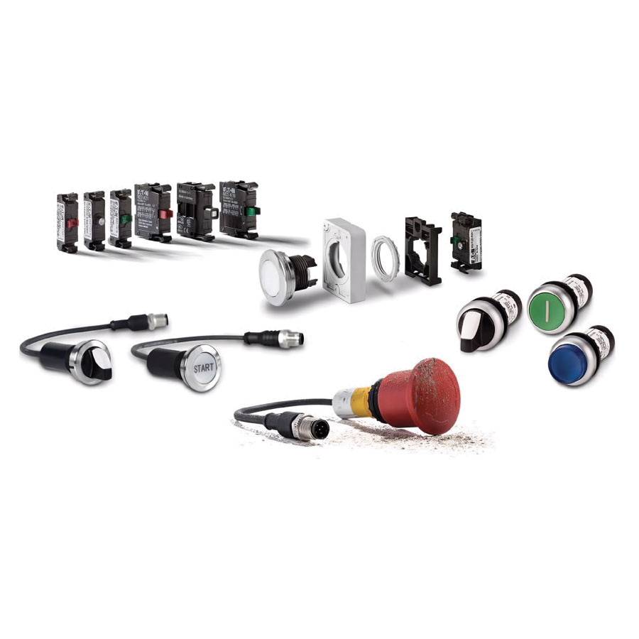 EATON M22-L-R-R Illuminated Modular Indicating Light, 12 to 30 VAC/VDC