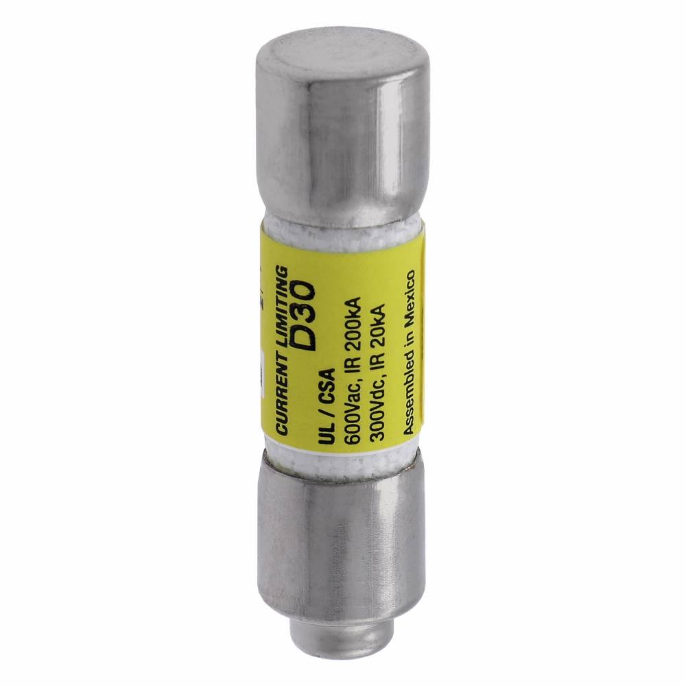 Bussmann Low-Peak™ LP-CC-25 Current Limiting Time Delay Fuse, 25 A, 600 VAC/300 VDC, 20/200 kA Interrupt, CC Class, Cartridge Body