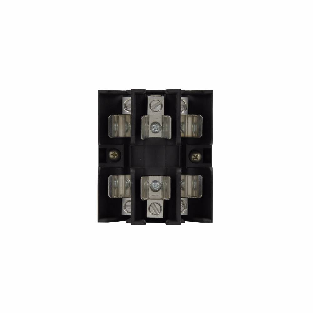 Bussmann JP60030-3CRA Pyramid Style Fuse Block With Adapter, 600 VAC/VDC, 30 A, Class: J, 14 to 2 AWG Wire, 3 Poles