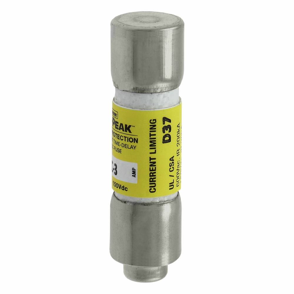 Bussmann Low-Peak™ LP-CC-3 Current Limiting Time Delay Fuse, 3 A, 600 VAC/150 VDC, 20/200 kA Interrupt, CC Class, Cartridge Body