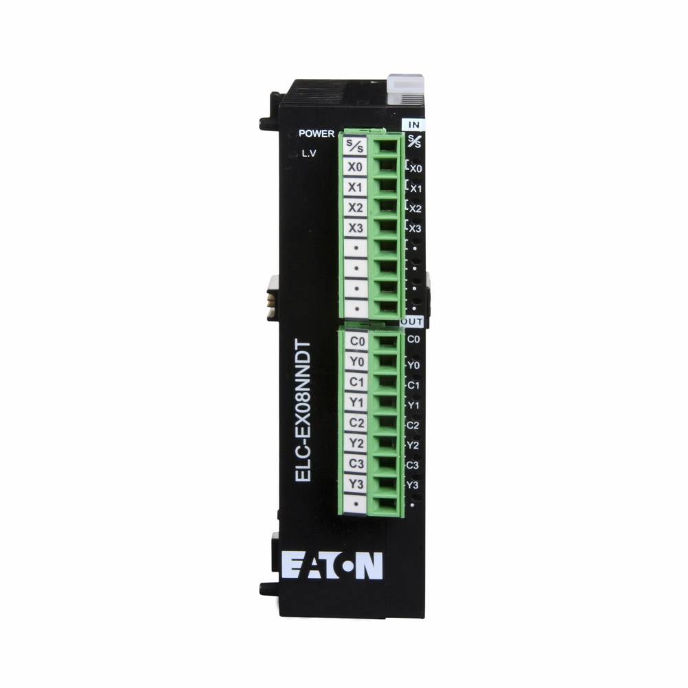 EATON ELC-EX08NNDT Digital Expansion Module, 24 VDC, 5 mA, 4 Inputs, 4-Transistor Outputs