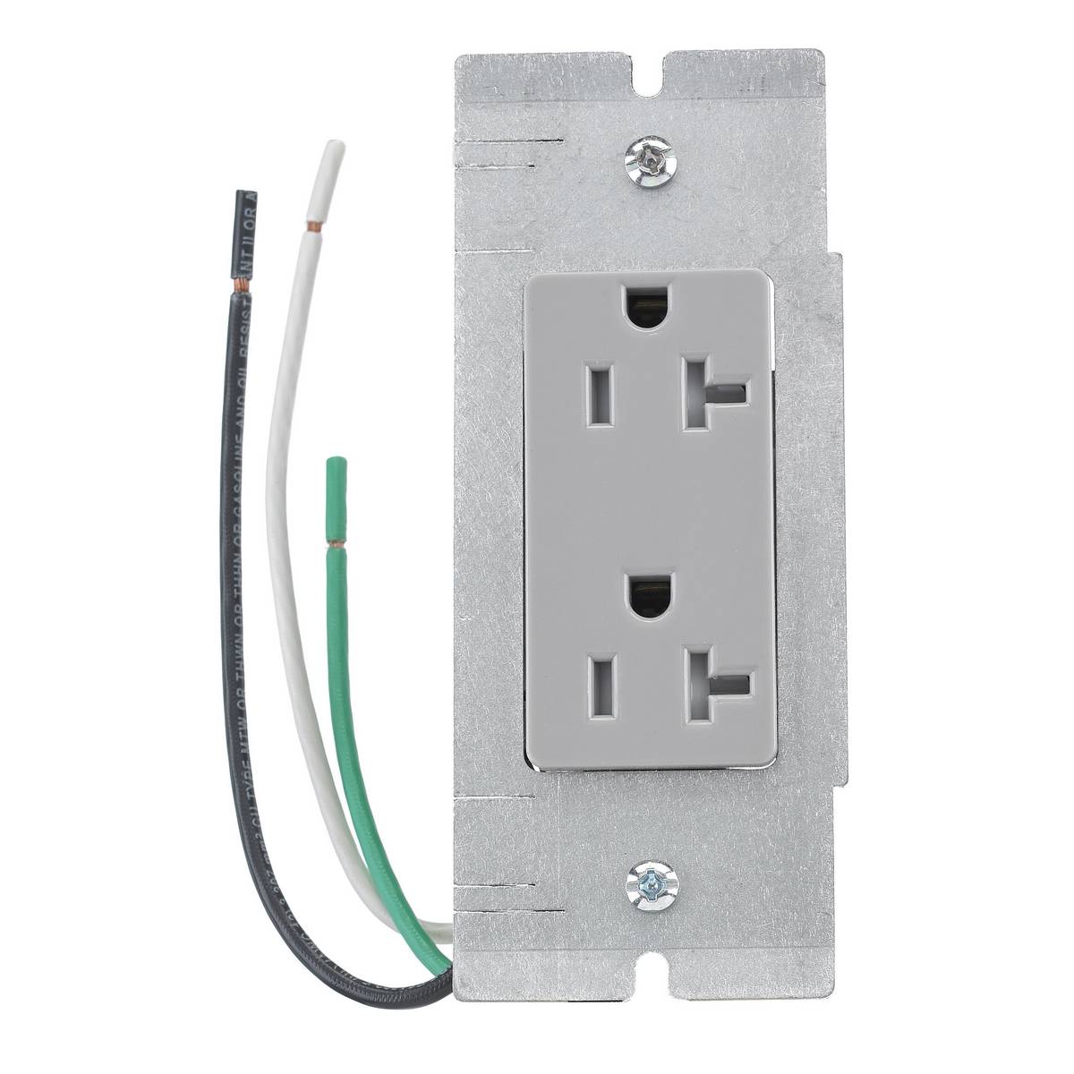 PREMISE WIRING SystemOne® PWFBMPDR20GRYTR Decorator Standard Sized Tamper-Resistant Pre-Wired Device Plate With Plate, 5.01 in L x 2.04 in W, 1 Gangs, Stamped Steel