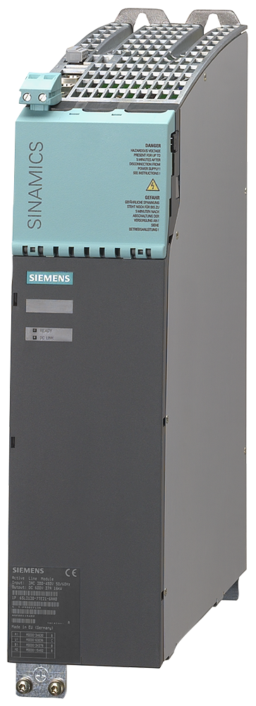 Siemens SINAMICS S120 6SL31367TE255AA3 3-Phase Cold Plate Cooling Active Line Module, 380 to 480 VAC Input, 600 VDC Output, 92 A Output, 55 kW