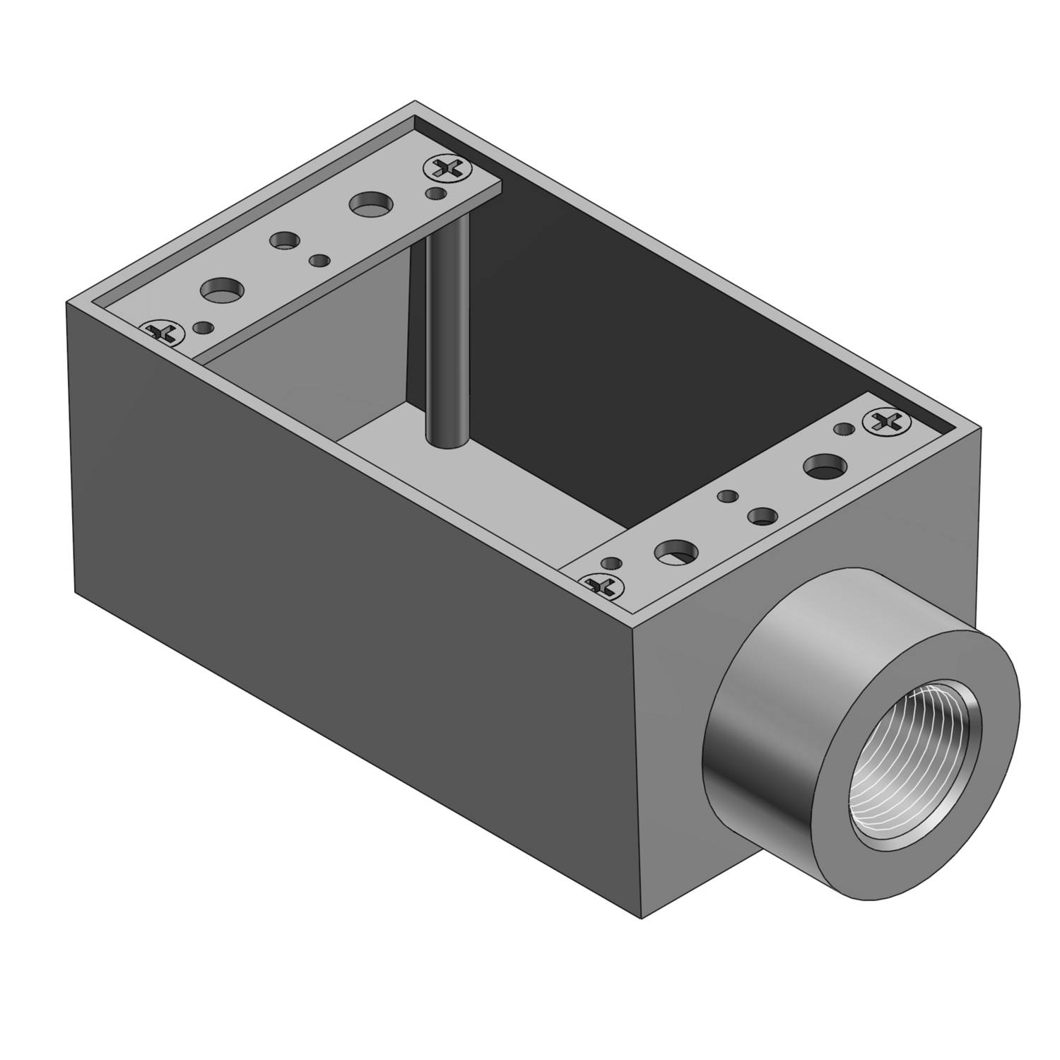 T&B® AFS-1 Type FS Dead End Shallow Style Device Box, Die Cast Aluminum, 21.6 cu-in Capacity, 1 Gangs, 1 Outlets, 1 Knockouts, 2-13/16 in W x 2-1/16 in D x 4-9/16 in H