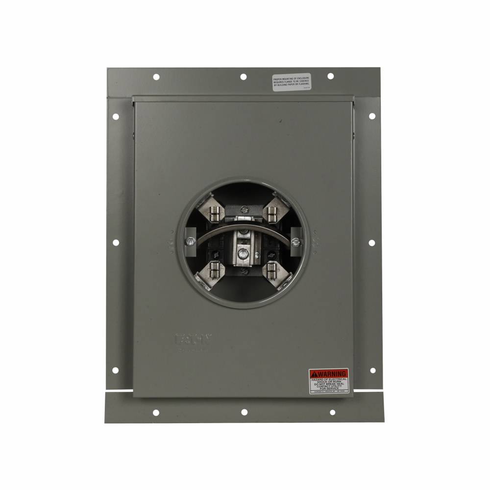 EATON 1009449CH 1-Position 3-Wire Meter Socket, 600 VAC, 200 A, 1 ph Phase